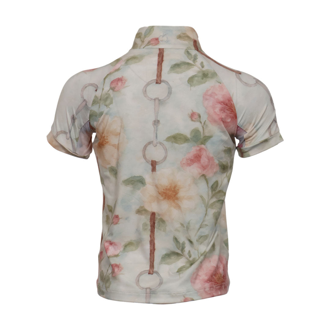 Dapplebay Kids Vintage Floral 1/4 Zip SS Riding Top
