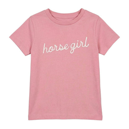 Dapplebay Kids Horse Girl Tee-Ballet Pink