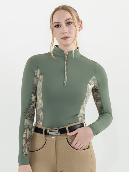 Dapplebay Grace 1/4 Zip LS Riding Top-Rosemary
