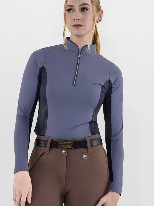 Dapplebay Grace 1/4 Zip LS Riding Top-Purple Dusk