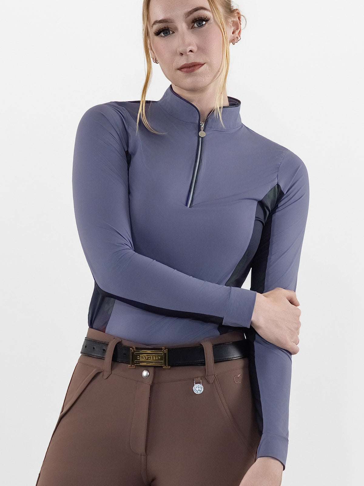 Dapplebay Grace 1/4 Zip LS Riding Top-Purple Dusk