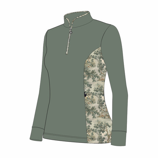 Dapplebay Grace 1/4 Zip LS Riding Top-Rosemary
