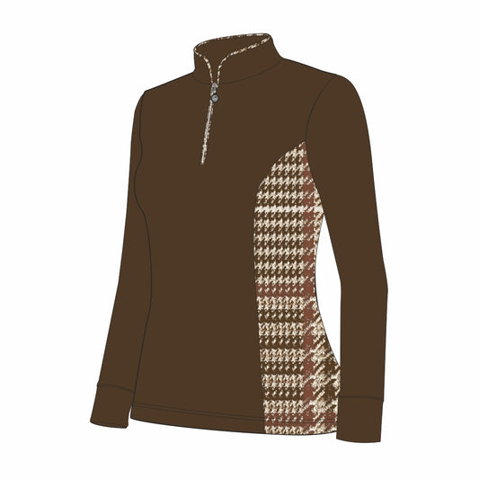Dapplebay Grace 1/4 Zip LS Riding Top-Chocolate