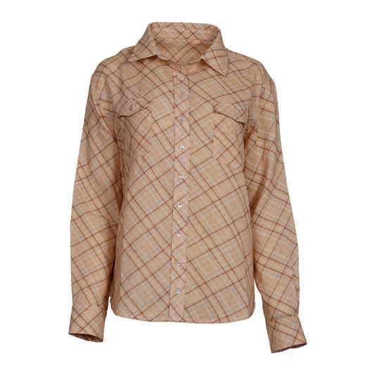 Dapplebay Spring Plaid Breezy Button Up Top