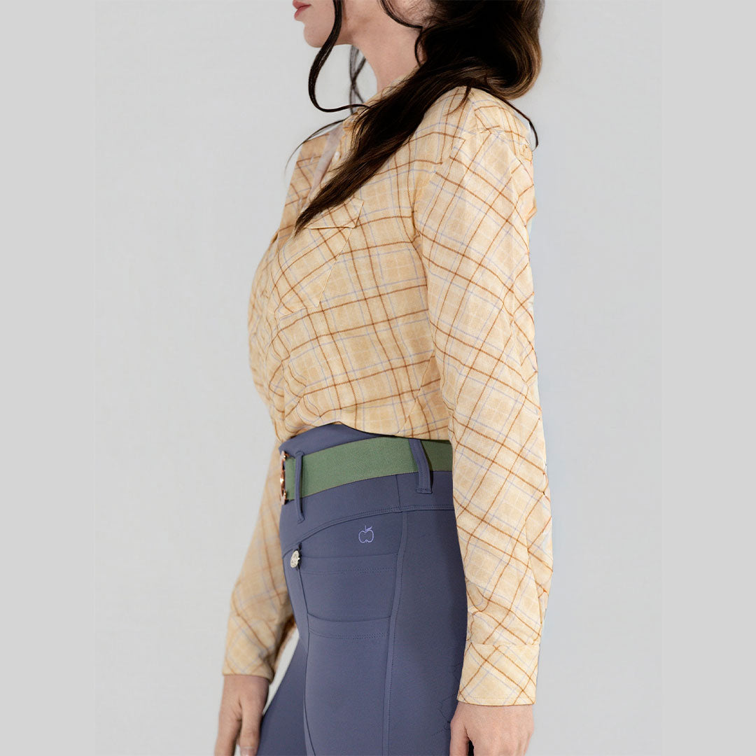 Dapplebay Spring Plaid Breezy Button Up Top