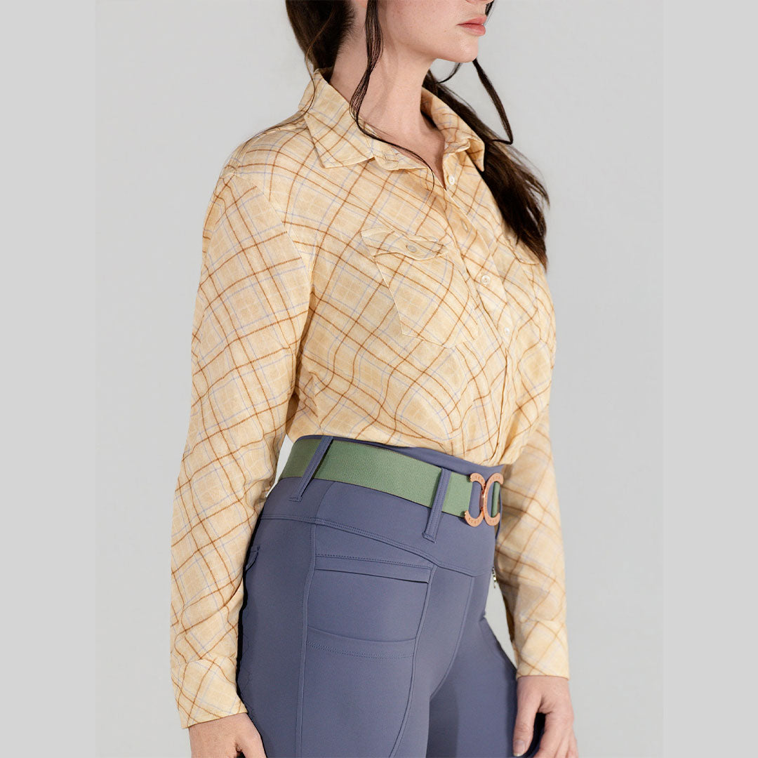 Dapplebay Spring Plaid Breezy Button Up Top
