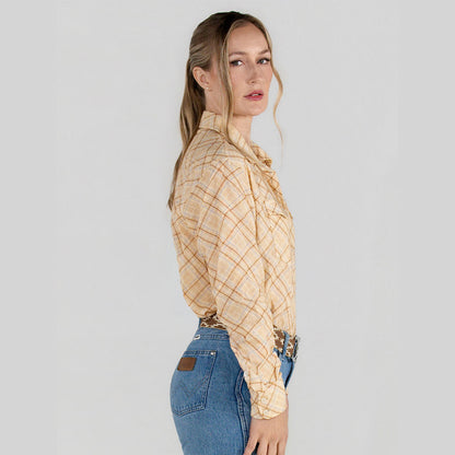 Dapplebay Spring Plaid Breezy Button Up Top