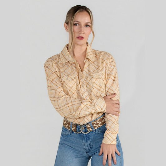 Dapplebay Spring Plaid Breezy Button Up Top