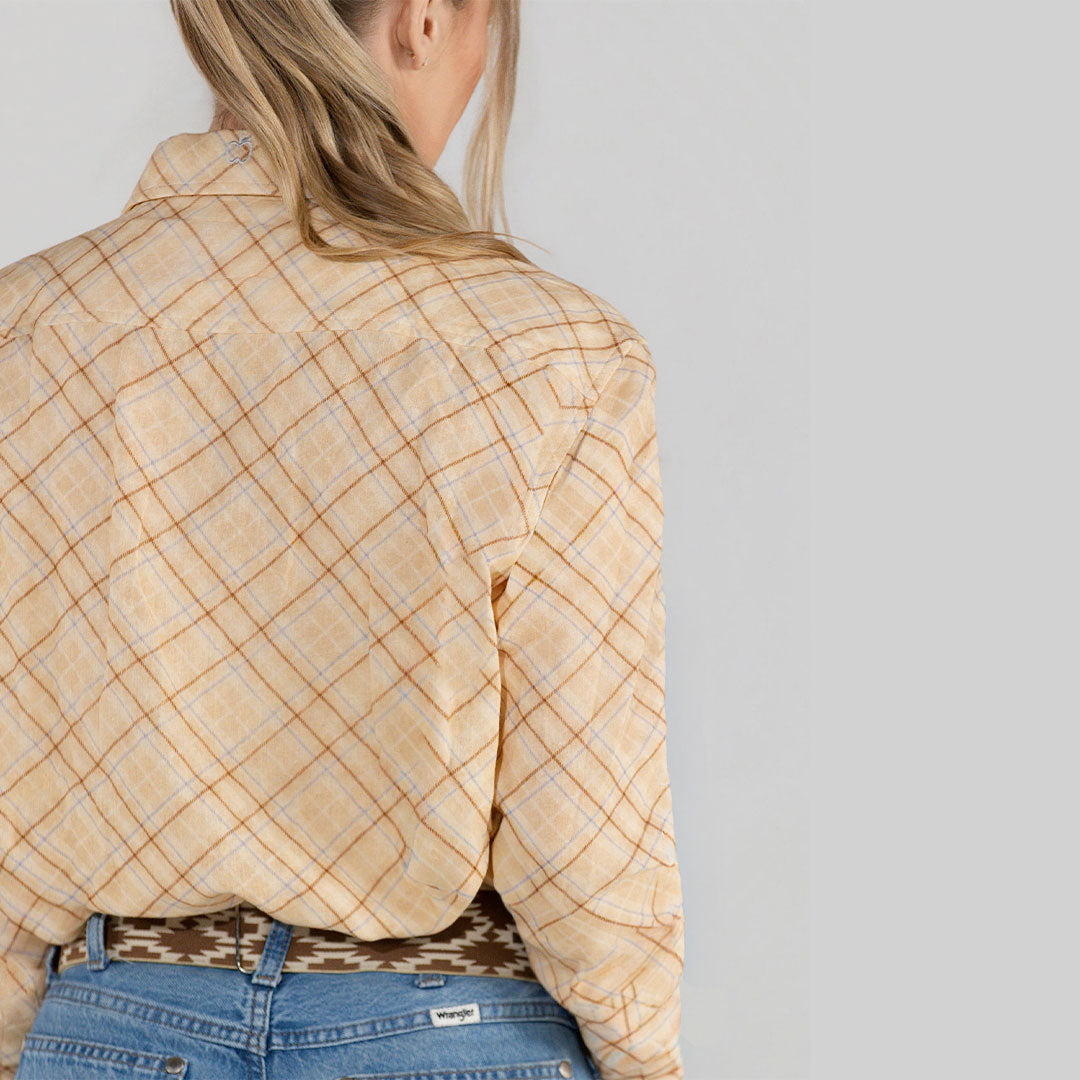 Dapplebay Spring Plaid Breezy Button Up Top