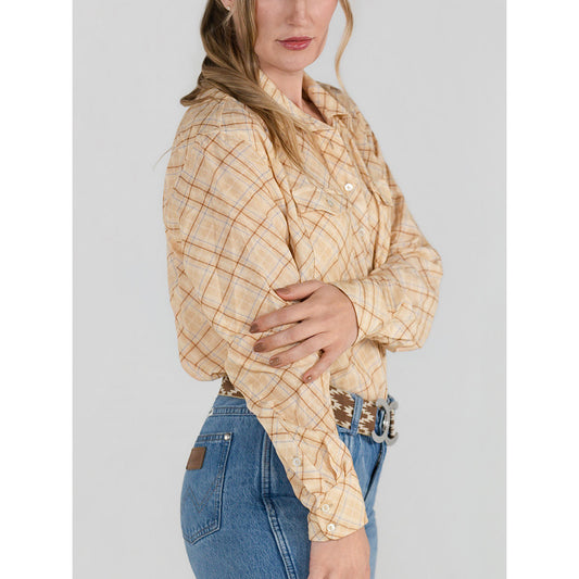 Dapplebay Spring Plaid Breezy Button Up Top