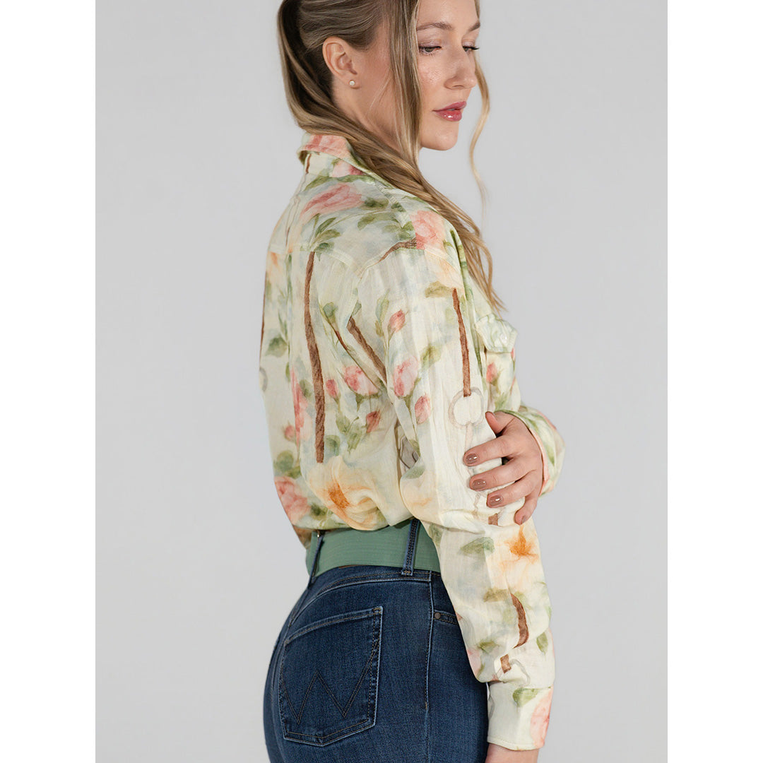 Dapplebay Vintage Floral Breezy Button Up Top