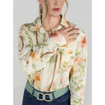 Dapplebay Vintage Floral Breezy Button Up Top