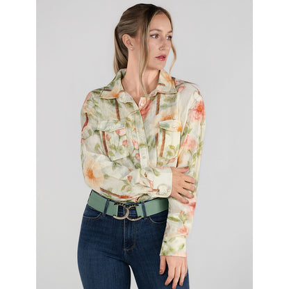 Dapplebay Vintage Floral Breezy Button Up Top