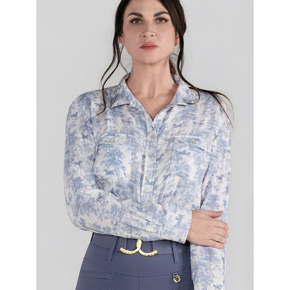Dapplebay Equestrian Toile Breezy Button Up Top