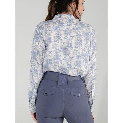 Dapplebay Equestrian Toile Breezy Button Up Top