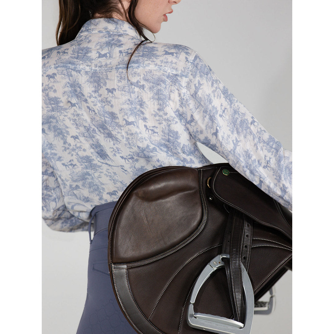 Dapplebay Equestrian Toile Breezy Button Up Top