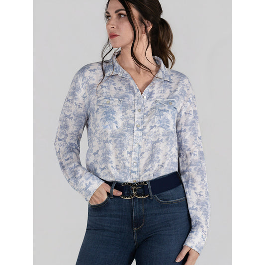 Dapplebay Equestrian Toile Breezy Button Up Top