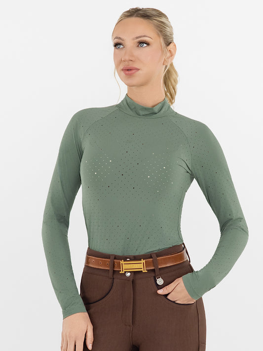 Dapplebay Aircut Mock Neck LS Top-Rosemary