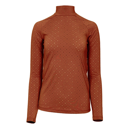 Dapplebay Aircut Mock Neck LS Top-Rust