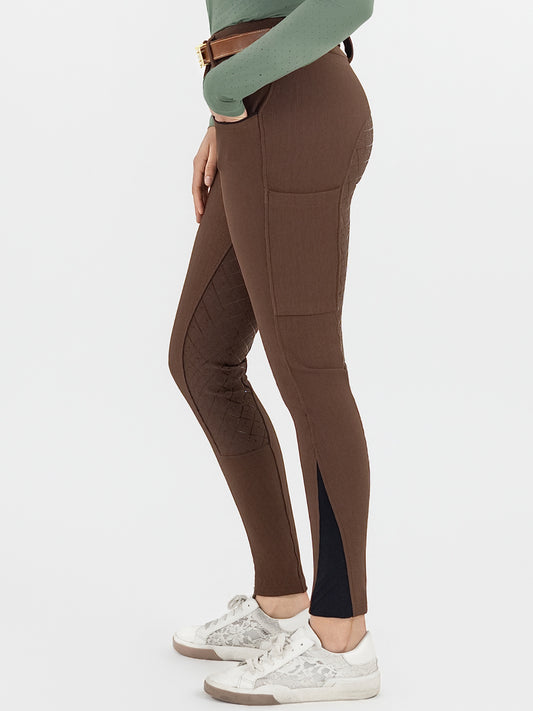 Dapplebay Pro Ribbed Silicone Full Seat Breeches-Chocolate