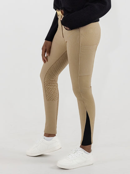 Dapplebay Pro Ribbed Silicone Full Seat Breeches-Heritage Tan