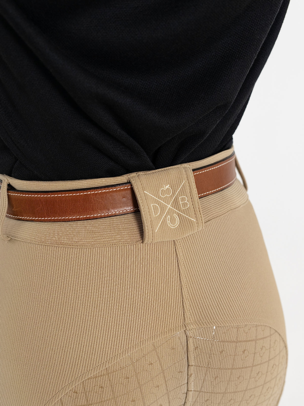 Dapplebay Pro Ribbed Silicone Full Seat Breeches-Heritage Tan