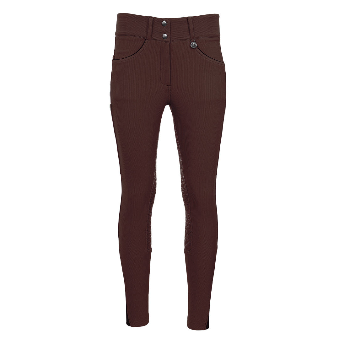 Dapplebay Pro Ribbed Silicone Full Seat Breeches-Chocolate