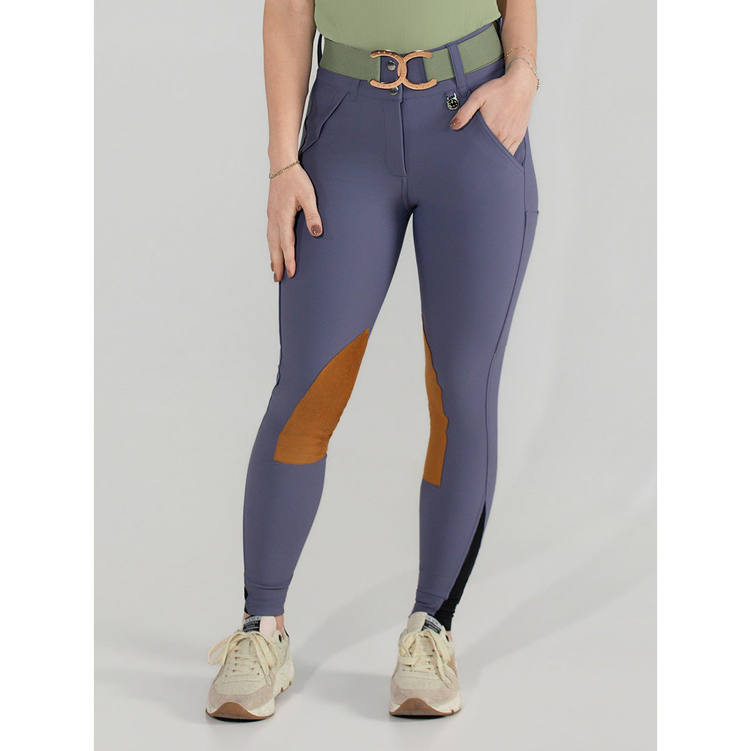 Dapplebay Sport Suede Knee Patch Breeches-Purple Dusk