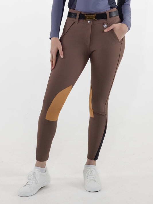 Dapplebay Sport Suede Knee Patch Breeches-Chocolate