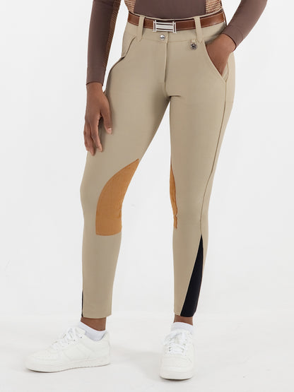 Dapplebay Sport Suede Knee Patch Breeches-Heritage Tan