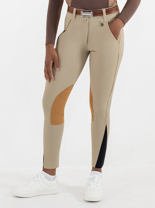 Dapplebay Sport Suede Knee Patch Breeches-Heritage Tan