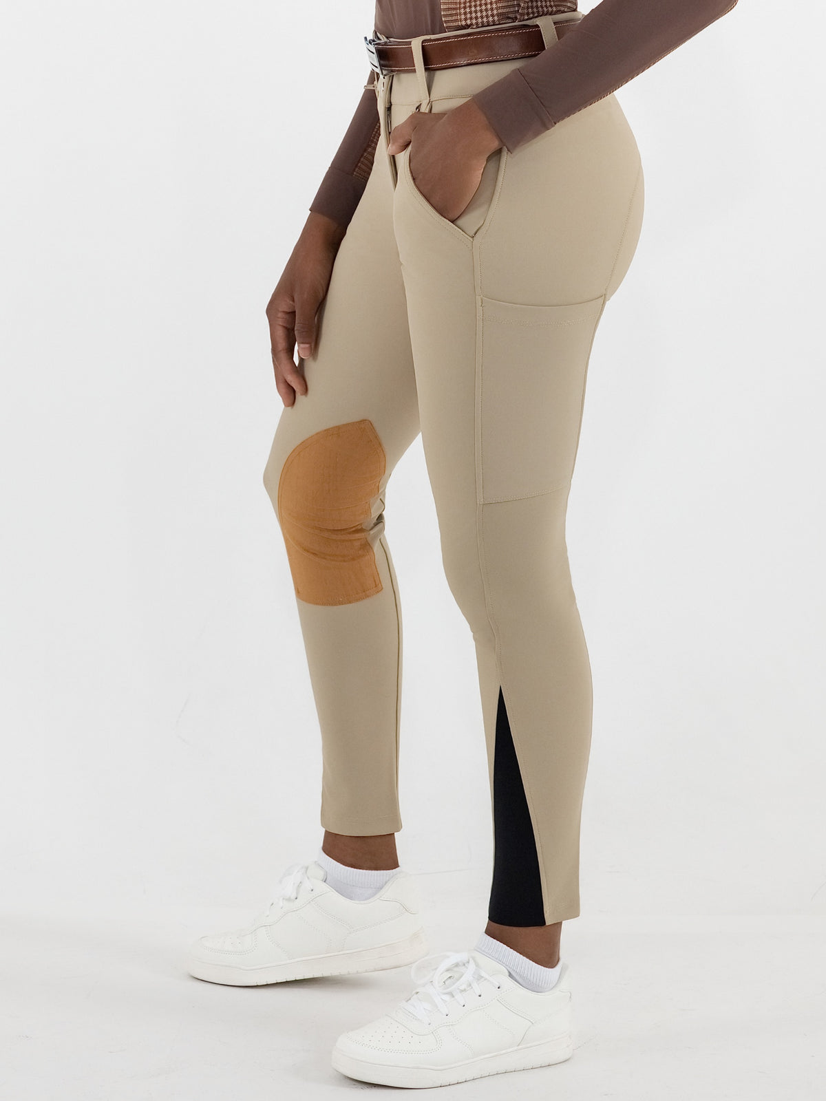 Dapplebay Sport Suede Knee Patch Breeches-Heritage Tan