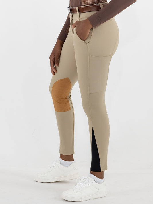 Dapplebay Sport Suede Knee Patch Breeches-Heritage Tan