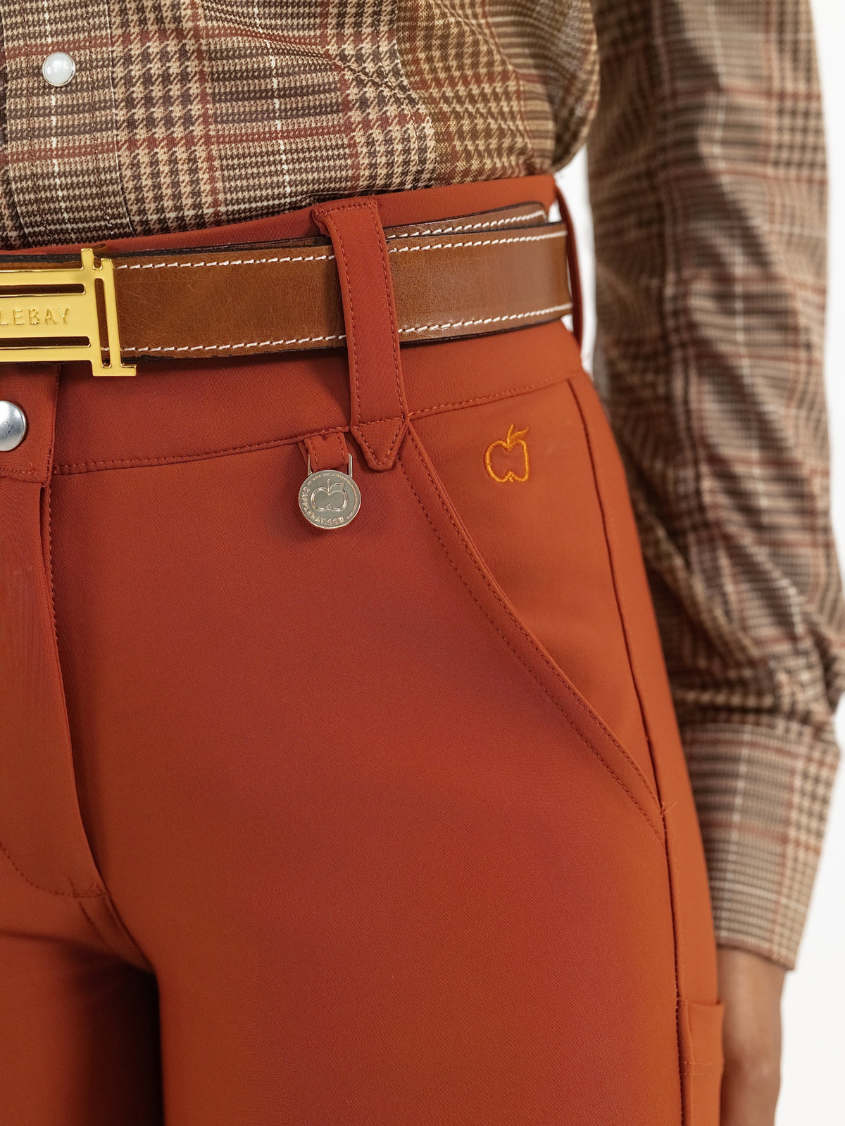 Dapplebay Sport Silicone Knee Patch Breeches-Rust