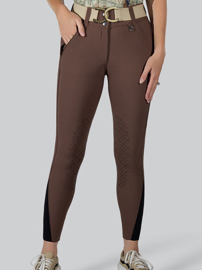 Dapplebay Sport Silicone Knee Patch Breeches-Chocolate