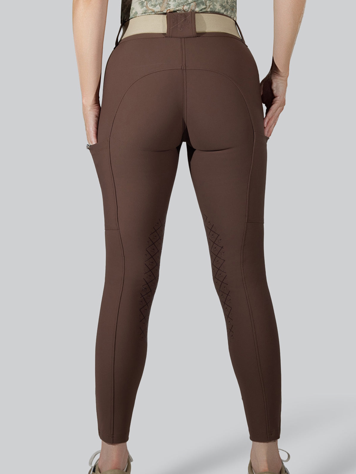 Dapplebay Sport Silicone Knee Patch Breeches-Chocolate