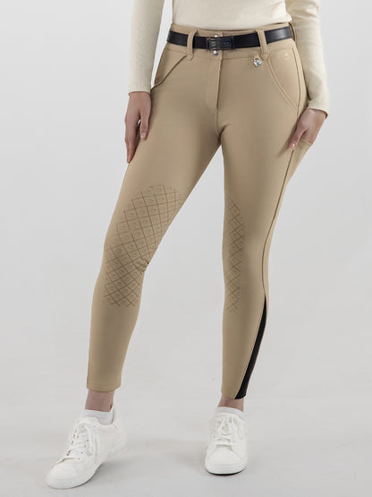 Dapplebay Sport Silicone Knee Patch Breeches-Heritage Tan