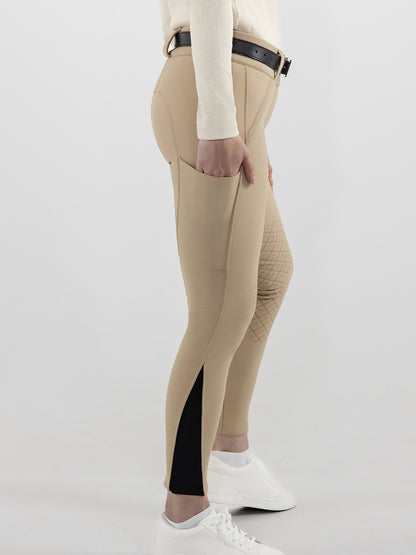 Dapplebay Sport Silicone Knee Patch Breeches-Heritage Tan