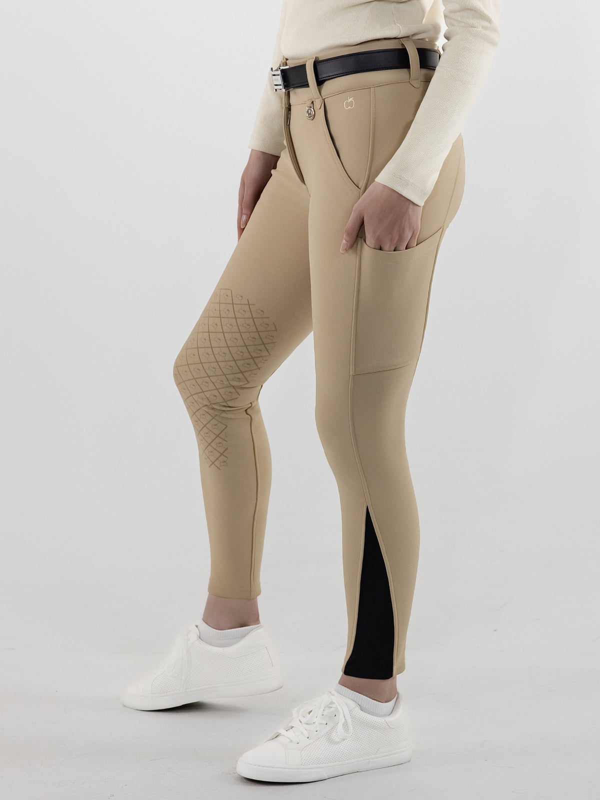 Dapplebay Sport Silicone Knee Patch Breeches-Heritage Tan