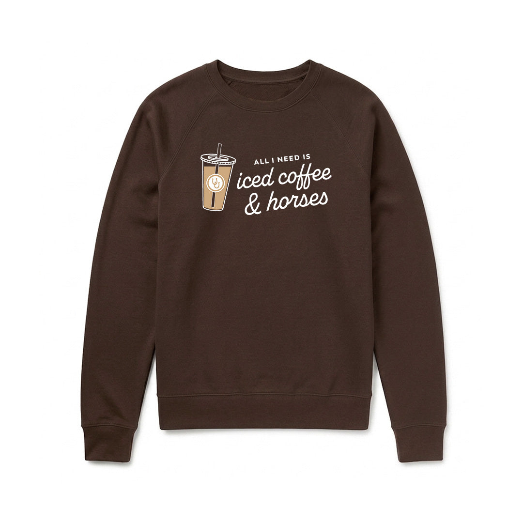 Dapplebay Iced Coffee & Horses Embroidered Sweatshirt