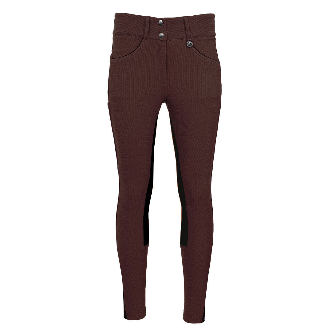 Dapplebay Pro Ribbed Full Seat Suede Breeches-Chocolate