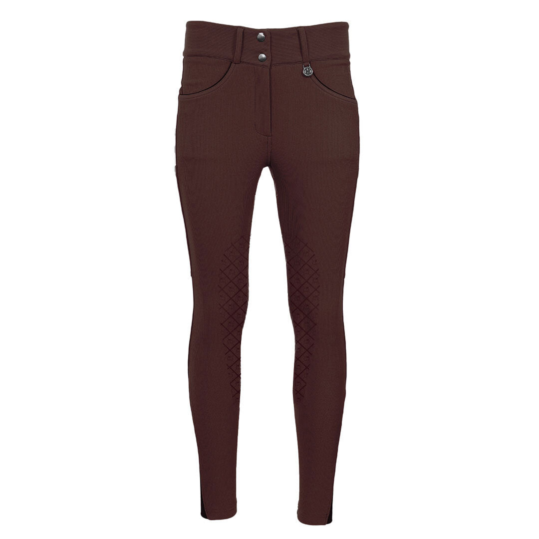 Dapplebay Pro Ribbed Silicone Knee Patch Breeches-Chocolate