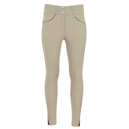 Dapplebay Pro Ribbed Silicone Knee Patch Breeches-Heritage Tan