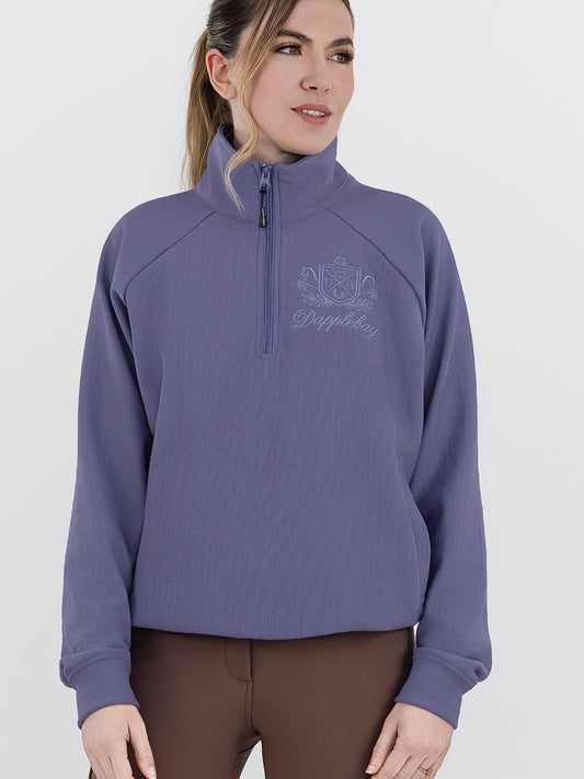 Dapplebay Signature Ribbed Pullover-Purple Dusk