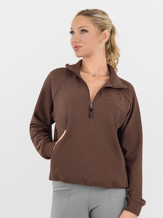 Dapplebay Signature Ribbed Pullover-Chocolate