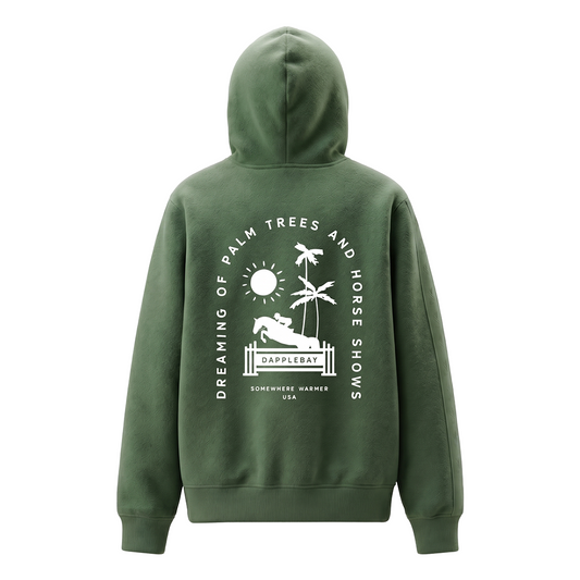 Dapplebay Palm Trees & Horse Shows Hoodie-Rosemary