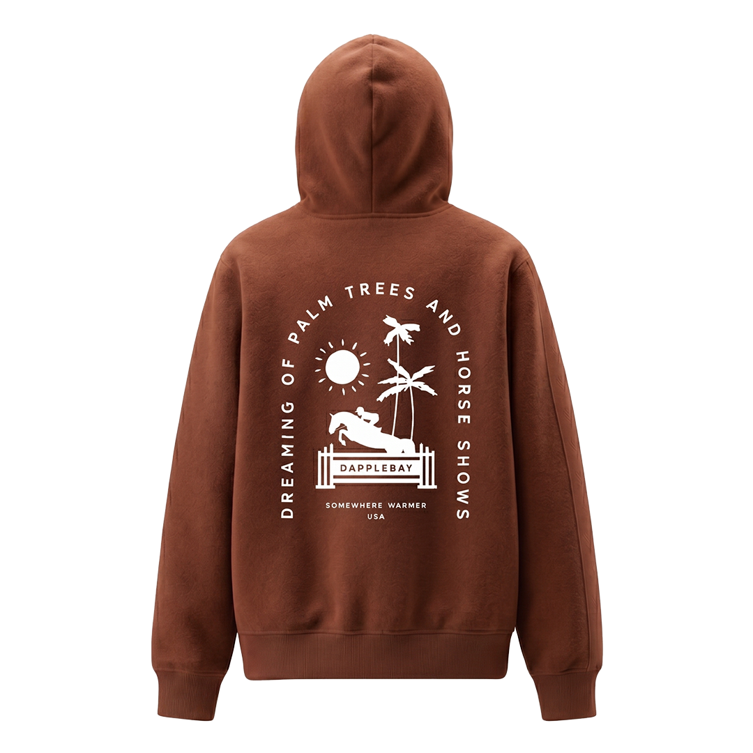 Dapplebay Palm Trees & Horse Shows Hoodie-Rust