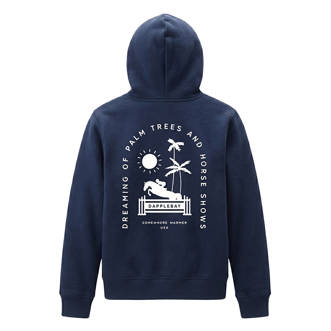 Dapplebay Kids Palm Trees & Horse Shows Hoodie-Purple Dusk