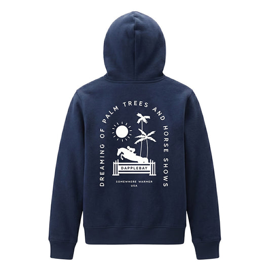 Dapplebay Kids Palm Trees & Horse Shows Hoodie-Purple Dusk