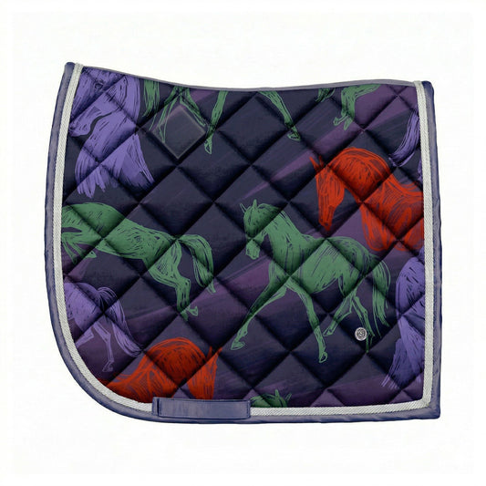 Dapplebay Abstract Horses Dressage Saddle Pad-Purple Dusk